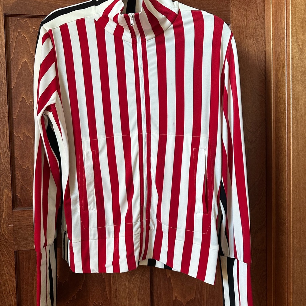 Norma Kamali Red and White Striped Jacket